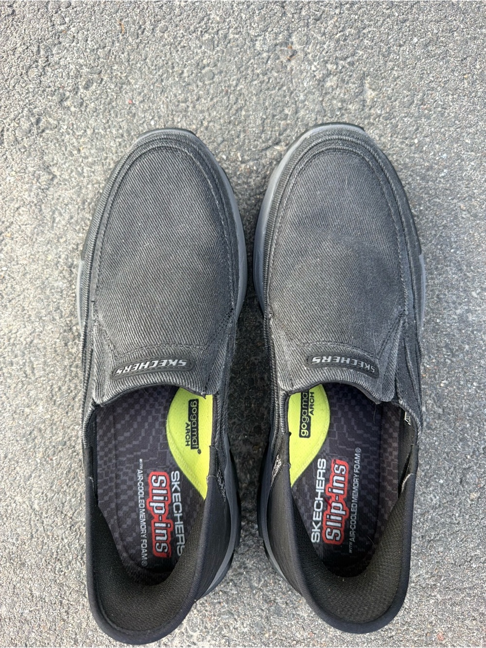 Skechers Gray Canvas Slip-On Loafers